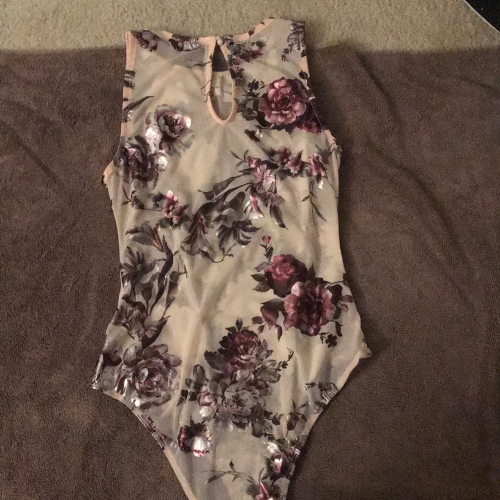 Sheer floral bodysuit